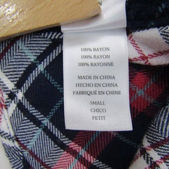 Rails Hunter Navy Blue Red Plaid Button Front Shirt Womens Size S Long Sleeve - Picture 9 of 11